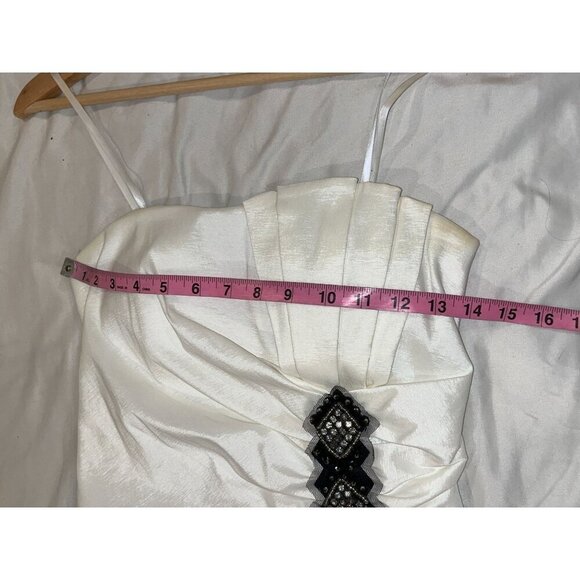 Betsy & Adam Black/White Side Zipper Pleated Bodice Y2idi Dress Women's Size 6 - Picture 5 of 10